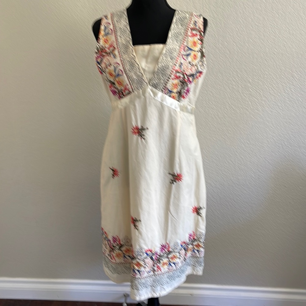 Embroiled cotton lined dress